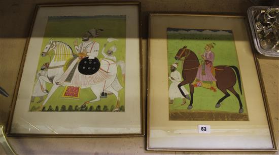 2 Indian gouaches of rulers on horseback